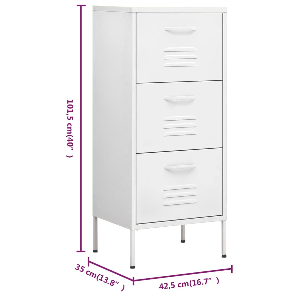 Storage Cabinet White 16.7x13.8x40 in Steel