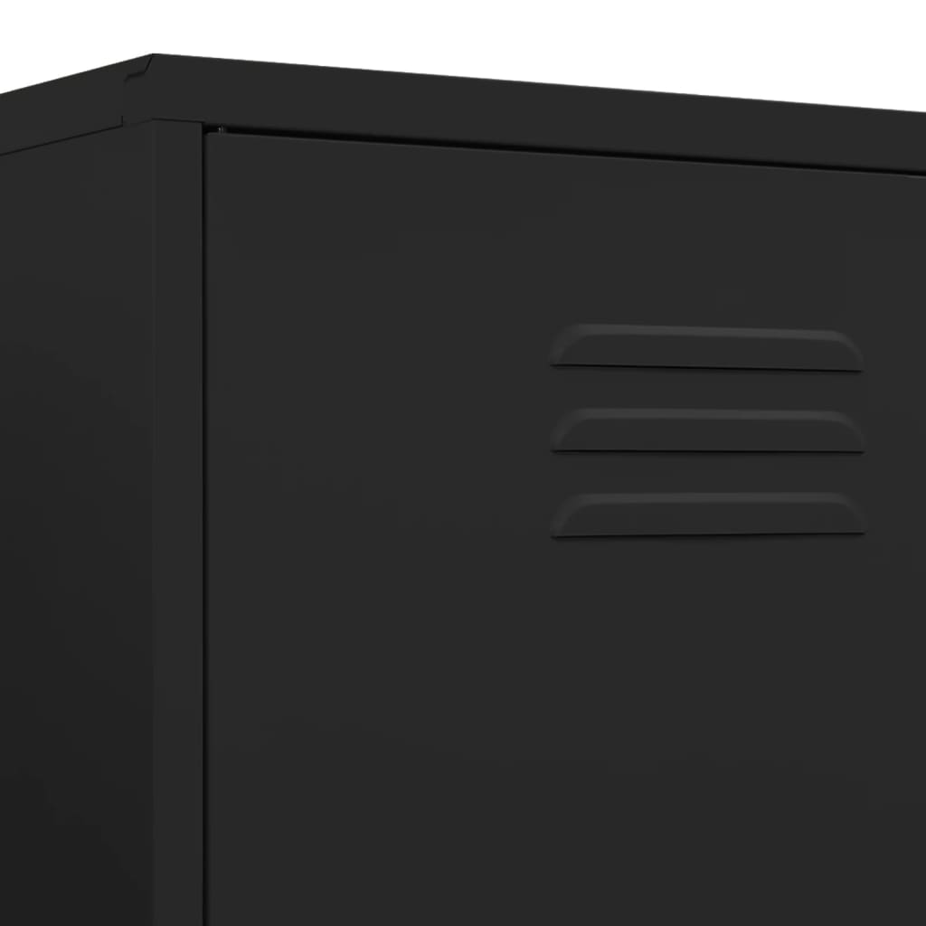 Black Steel Wardrobe 35.4x19.7x70.9