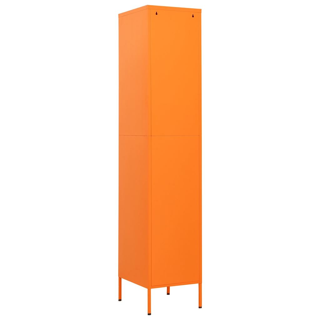 Locker Cabinet Orange 13.8x18.1x70.9 Steel