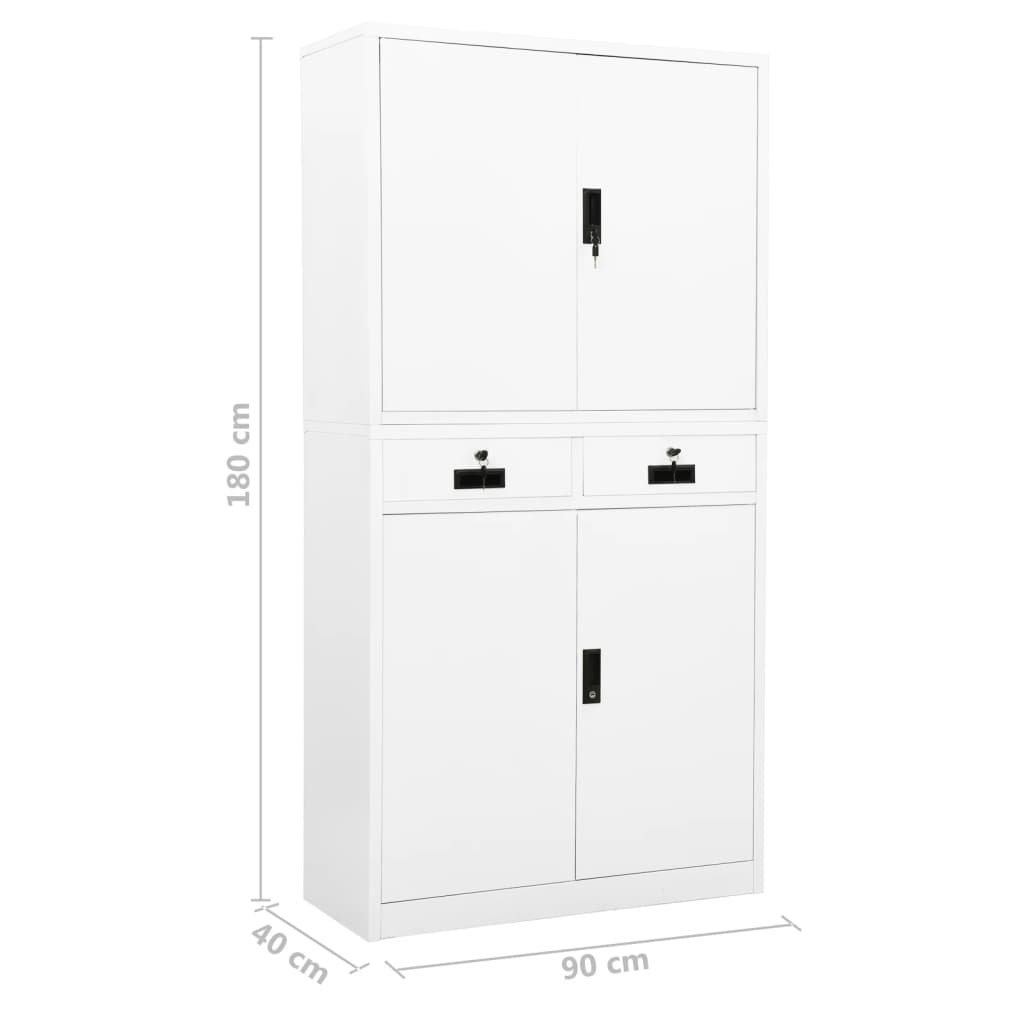 Office Cabinet White 35.4x15.7x70.9 Steel