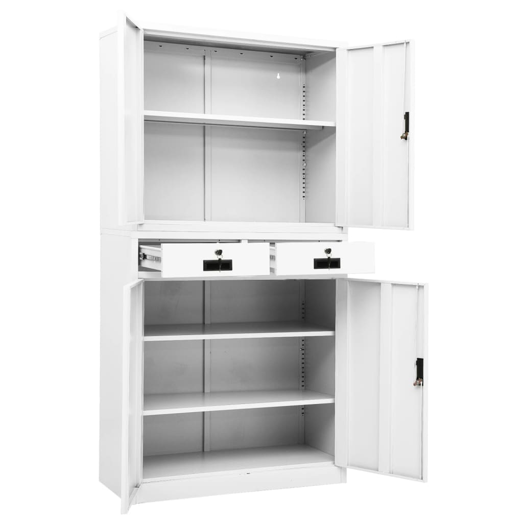 Office Cabinet White 35.4x15.7x70.9 Steel