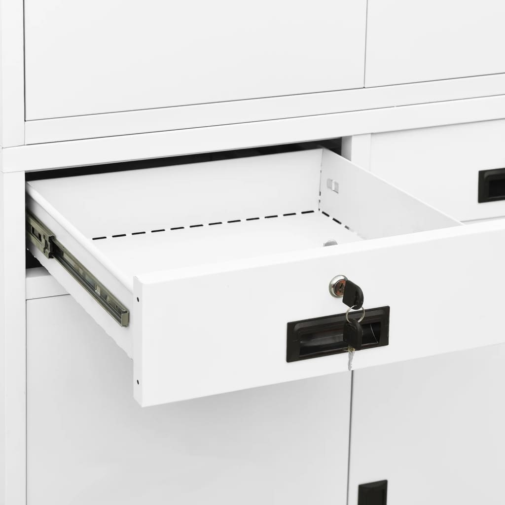 Office Cabinet White 35.4x15.7x70.9 Steel
