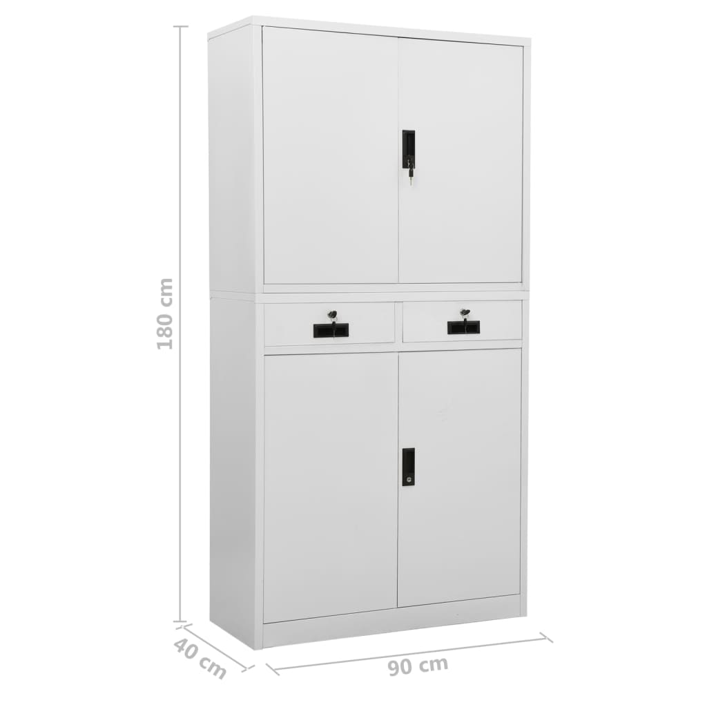 Office Cabinet Light Gray 35.4x15.7x70.9 Steel