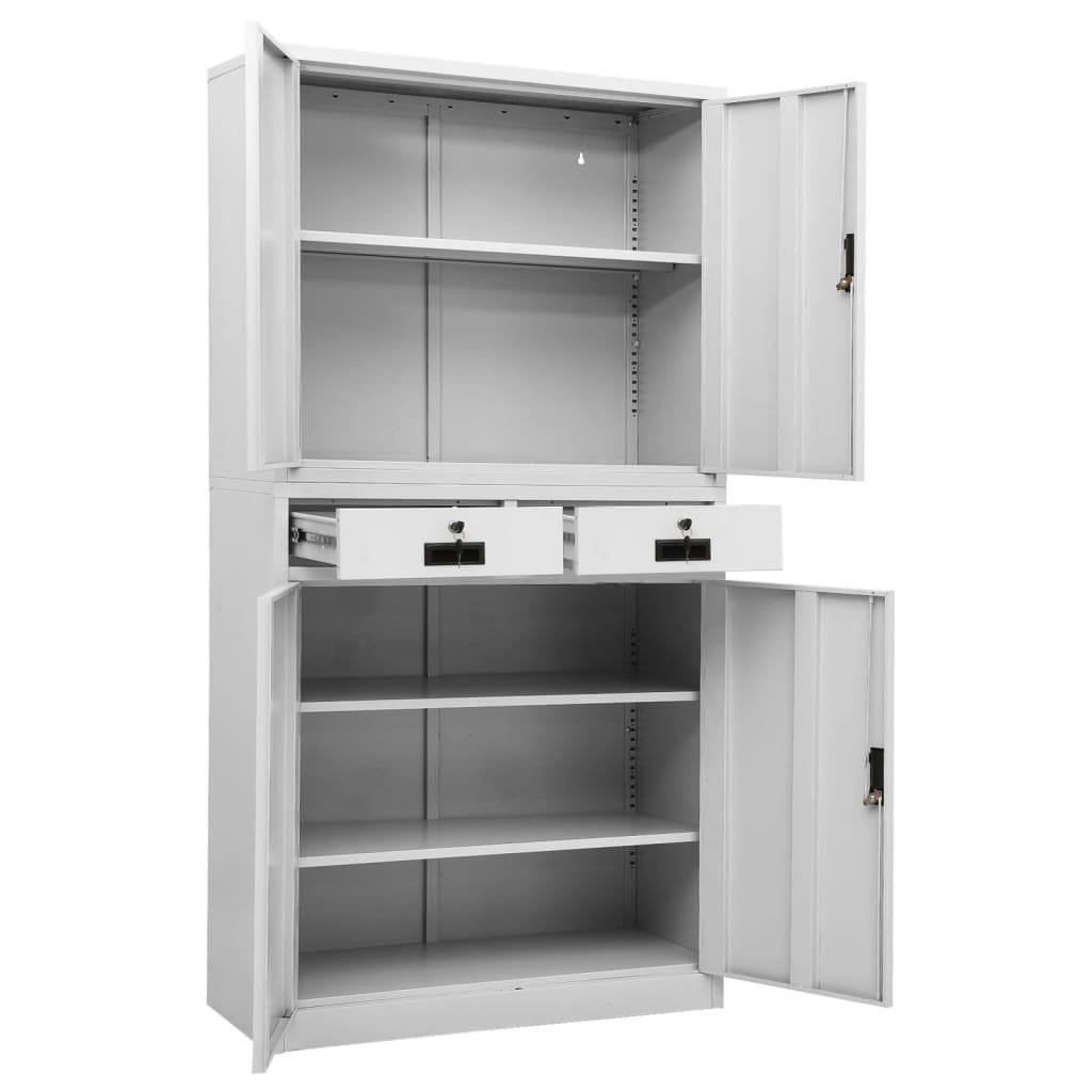 Office Cabinet Light Gray 35.4x15.7x70.9 Steel