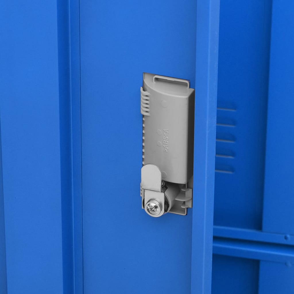 Light Gray and Blue Steel Locker Cabinet 35.4x17.7x36.4