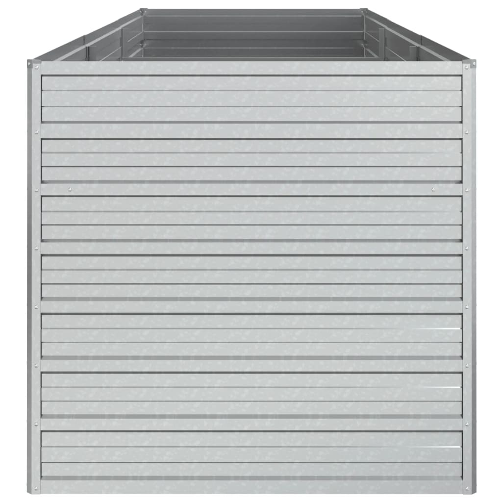 Silver Galvanized Steel Raised Garden Bed 94.5 x 31.5 x 30.3 Inches