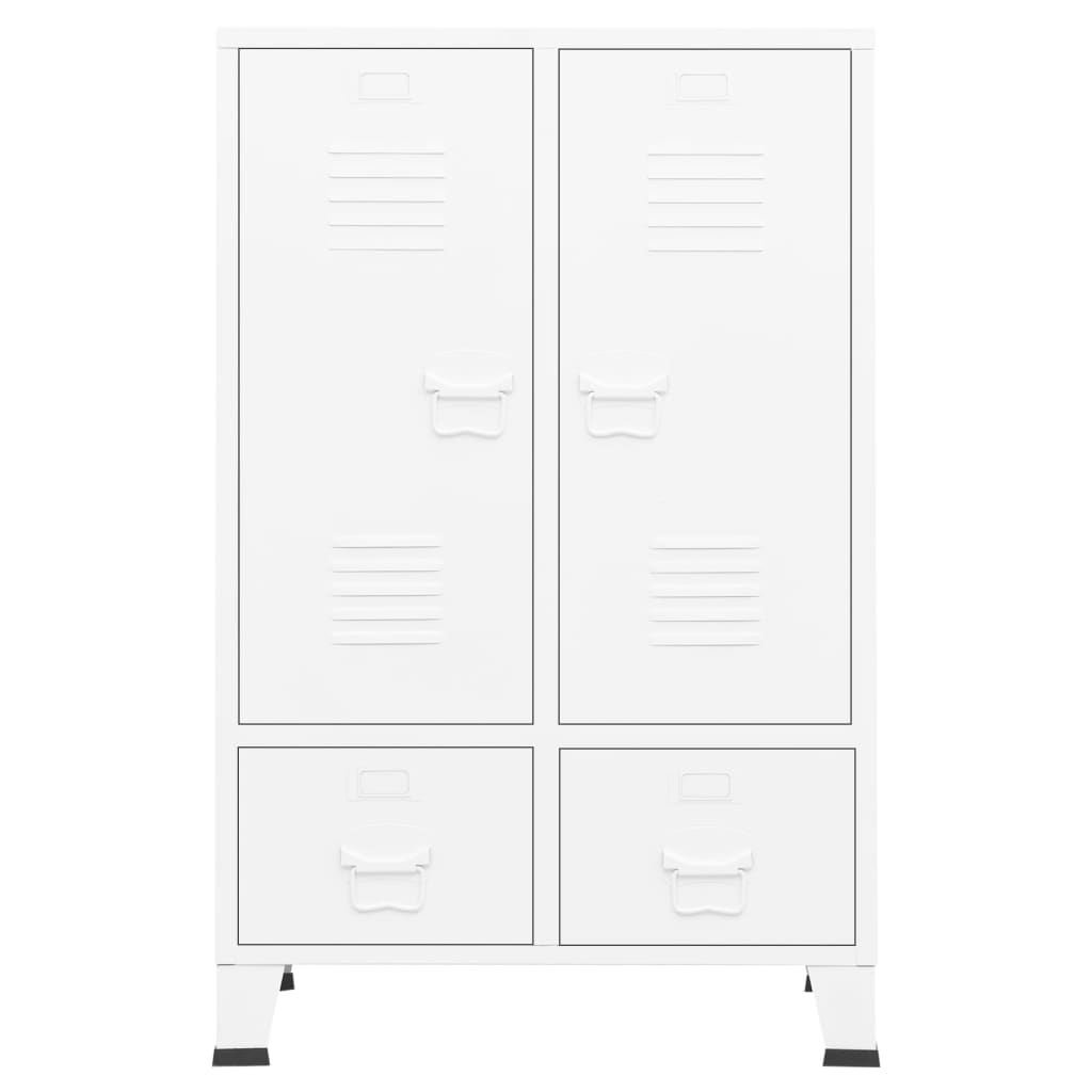 White Industrial Wardrobe Steel 26.4x13.8x42.1 inches