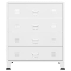 White Metal Industrial Drawer Cabinet 30.7x15.7x36.6