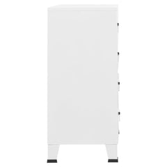 White Metal Industrial Drawer Cabinet 30.7x15.7x36.6