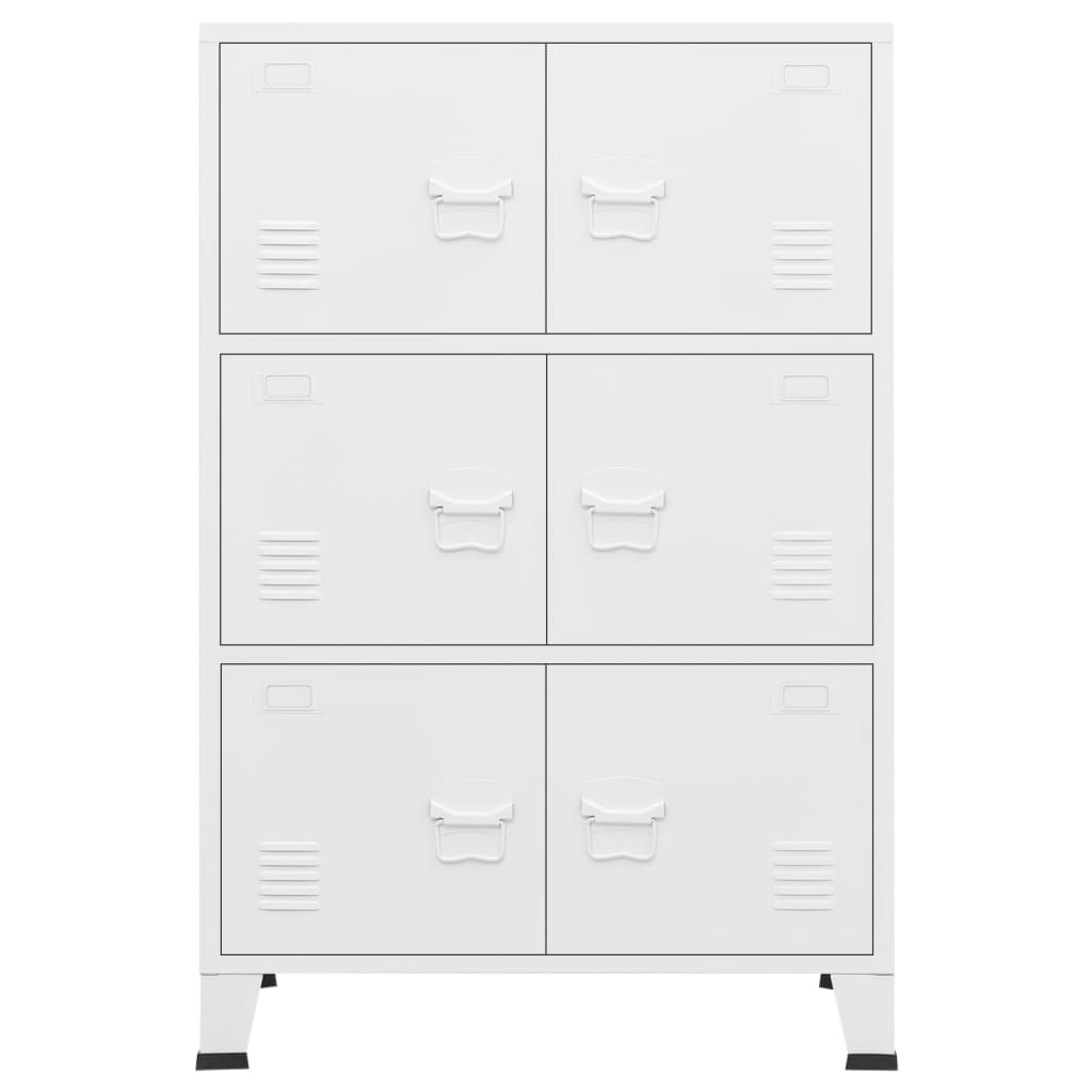 White Metal Industrial Storage Chest 29.5x15.7x45.3
