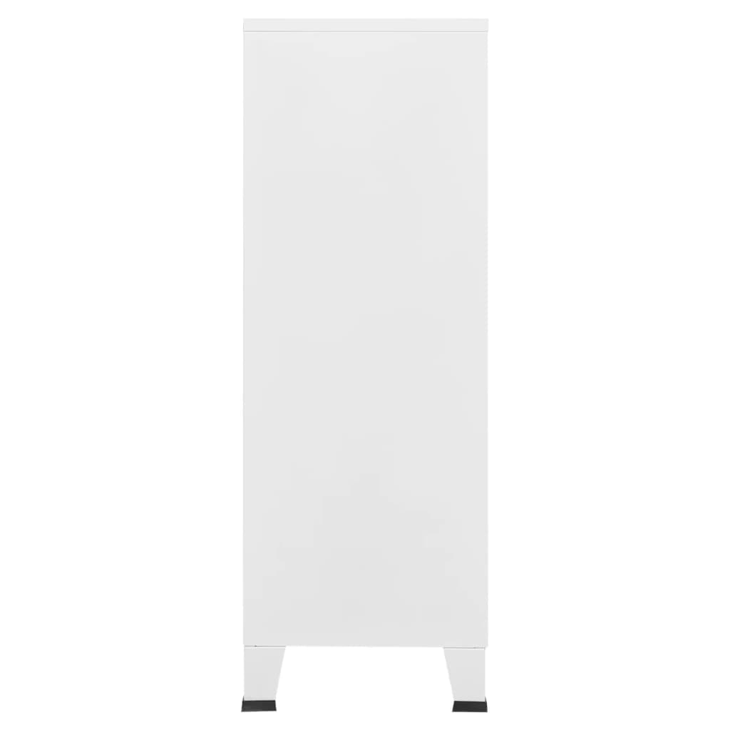 White Metal Industrial Storage Chest 29.5x15.7x45.3
