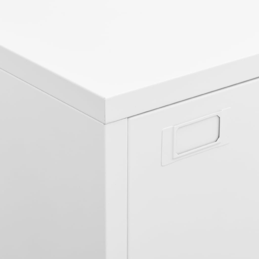 White Metal Industrial Storage Chest 29.5x15.7x45.3