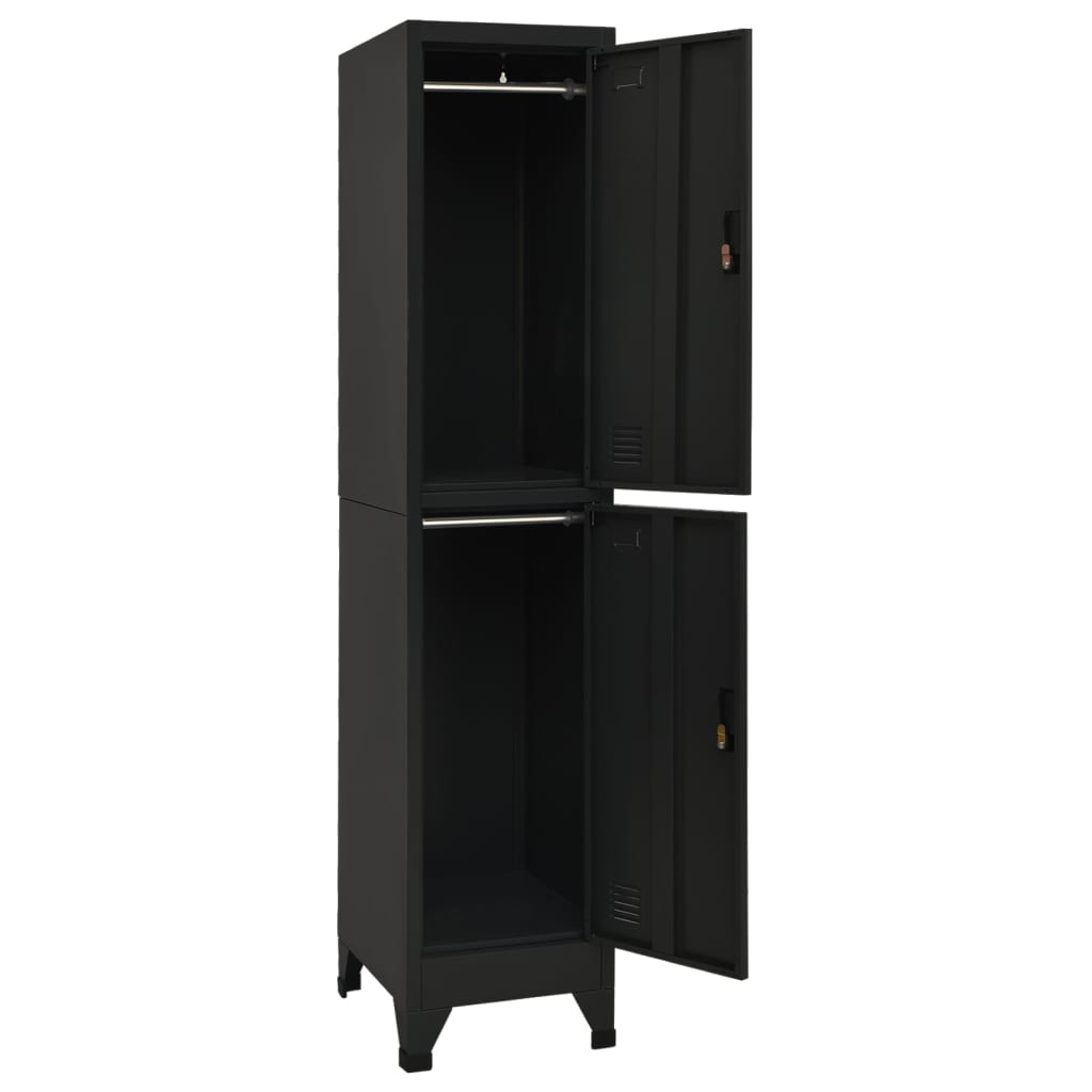 Locker Cabinet Black 15x17.7x70.9 Steel