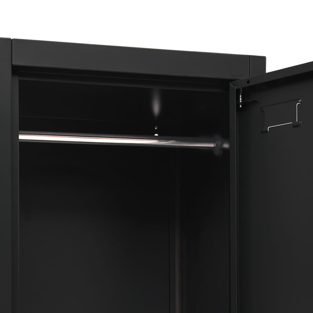 Locker Cabinet Black 15x17.7x70.9 Steel