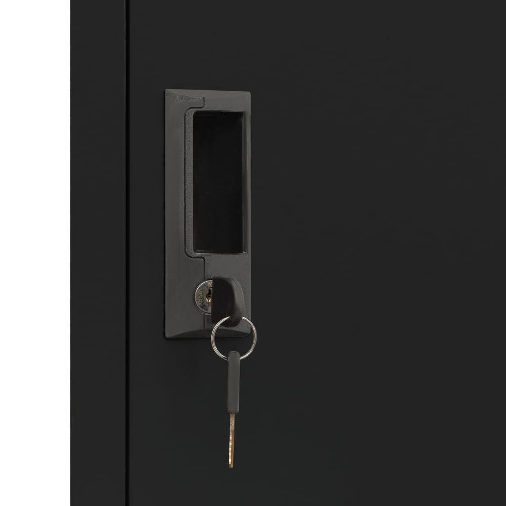 Locker Cabinet Black 15x17.7x70.9 Steel