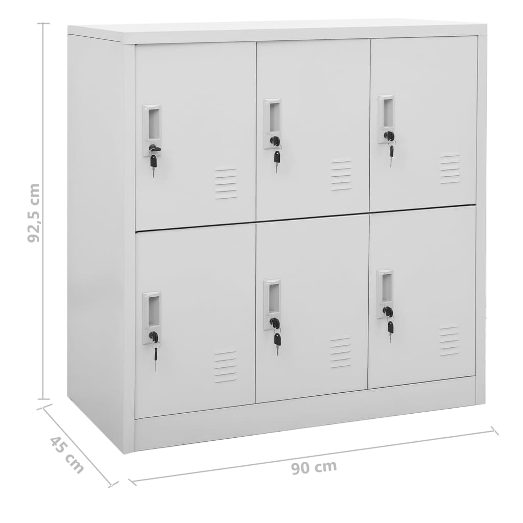Locker Cabinets 2 pcs Light Gray 35.4x17.7x36.4 Steel