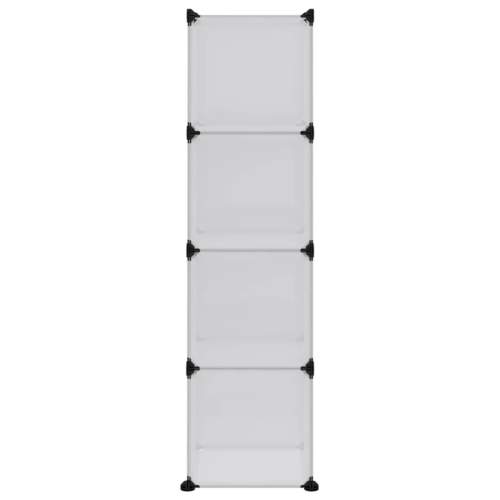 Storage Cube Organizer with 12 Cubes and Doors Transparent PP
