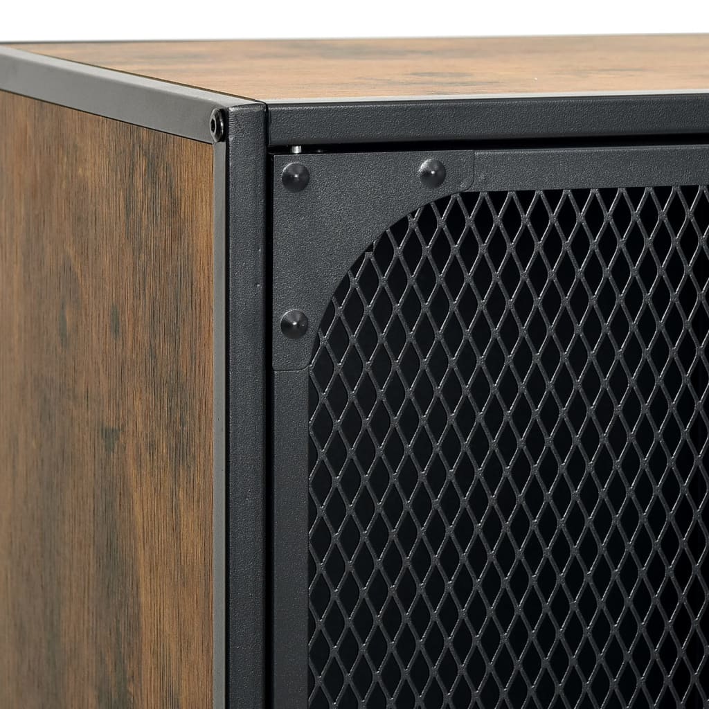 Storage Cabinets 2 pcs Rustic Brown 28.3x14.2x32.3 Metal and MDF