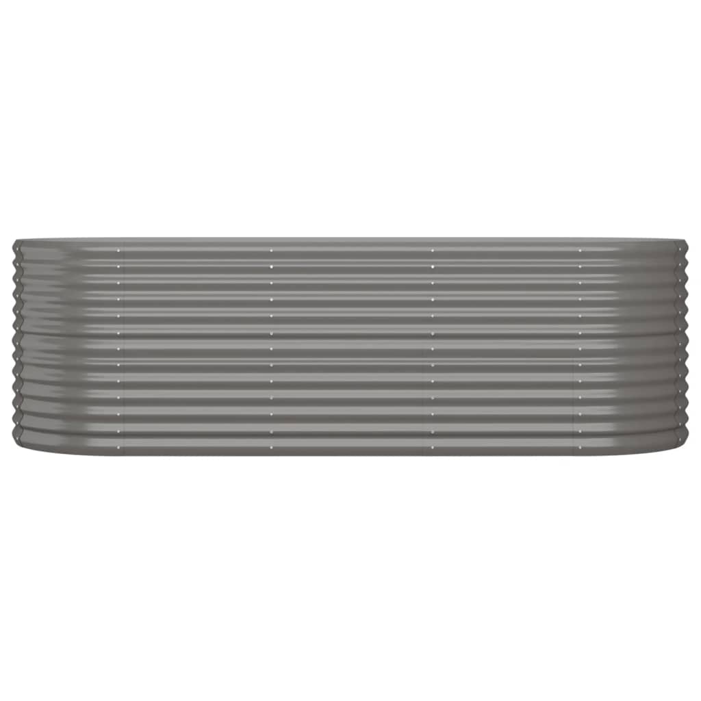 Gray Powder-Coated Steel Raised Garden Bed 88.2 x 31.5 x 26.8 Inches