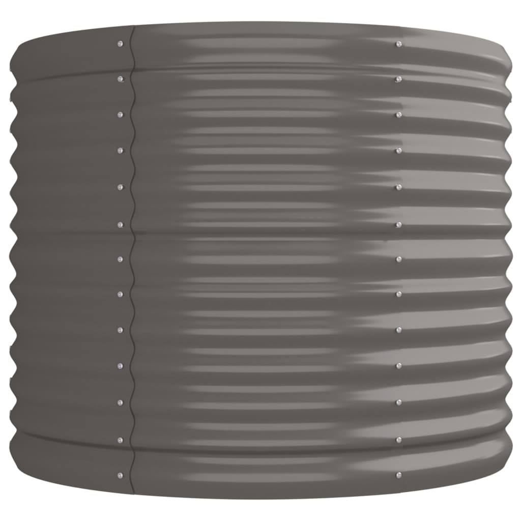 Gray Powder-Coated Steel Raised Garden Bed 88.2 x 31.5 x 26.8 Inches
