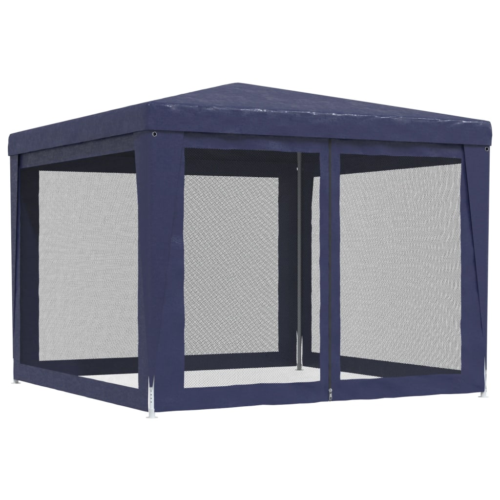 Blue Party Tent with 4 Mesh Sidewalls 9.8 x 9.8 Feet