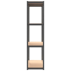 4-Layer Storage Shelf Made of Anthracite Steel and Engineered Wood