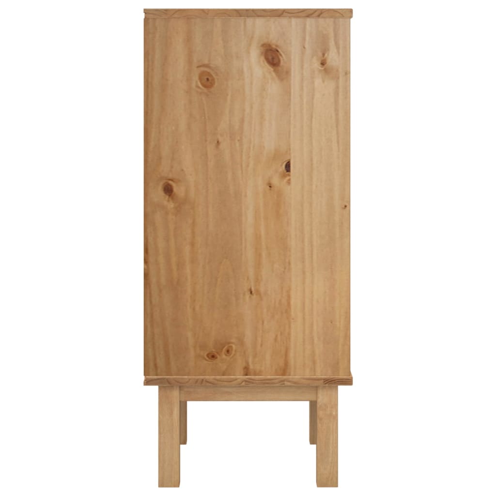 Solid Pine Drawer Cabinet OTTA Brown & White 30.1x15.6x35.4