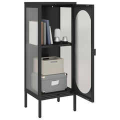 Sideboard Black 15.7x13.8x41.3 Glass and Steel