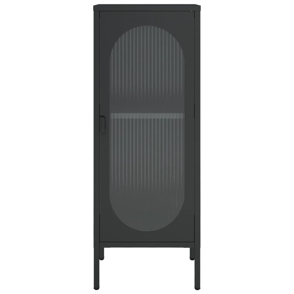 Sideboard Black 15.7x13.8x41.3 Glass and Steel