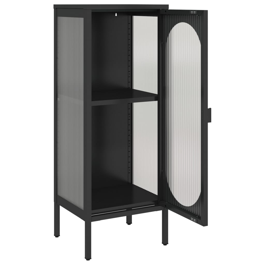 Sideboard Black 15.7x13.8x41.3 Glass and Steel