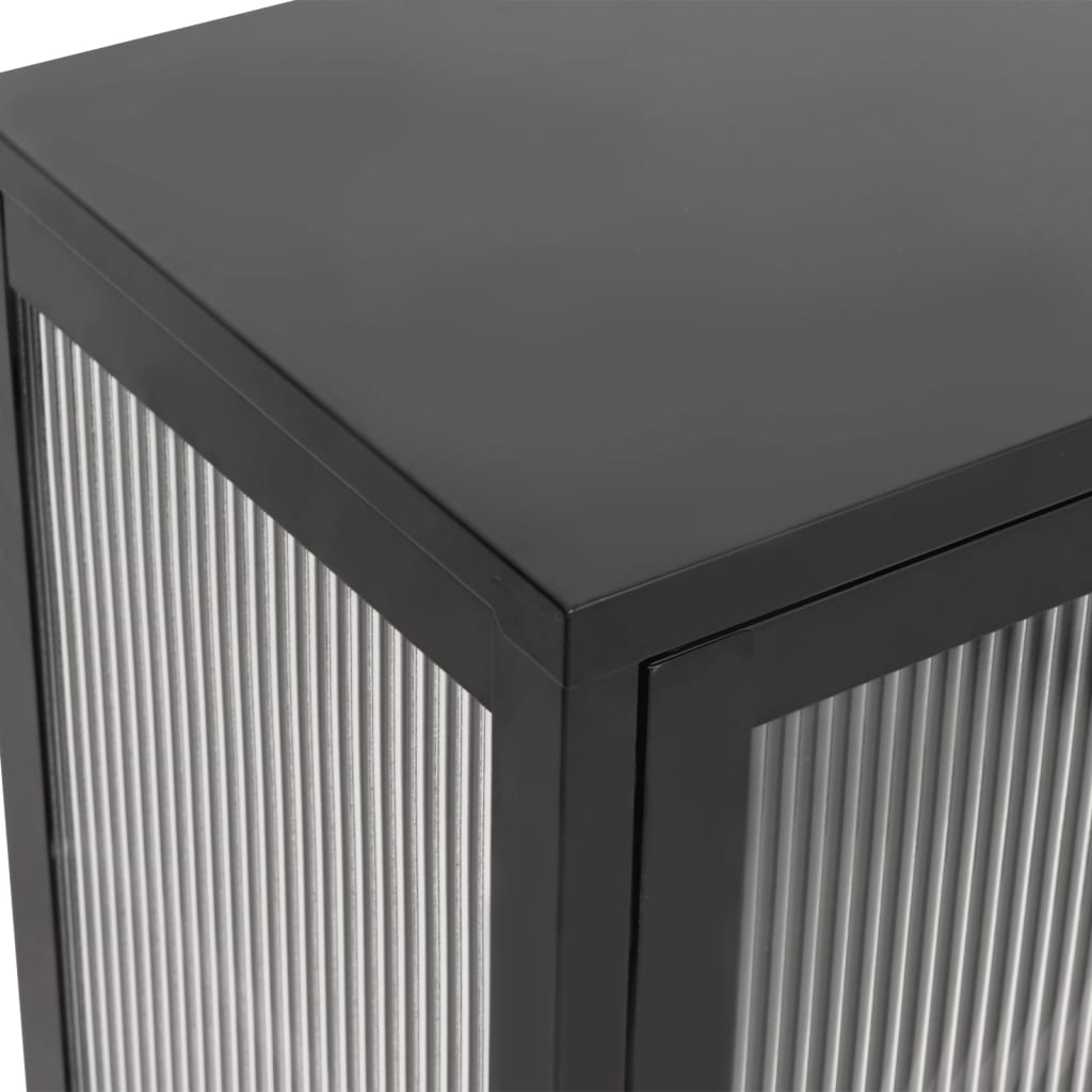 Sideboard Black 27.6x13.8x27.6 Glass and Steel