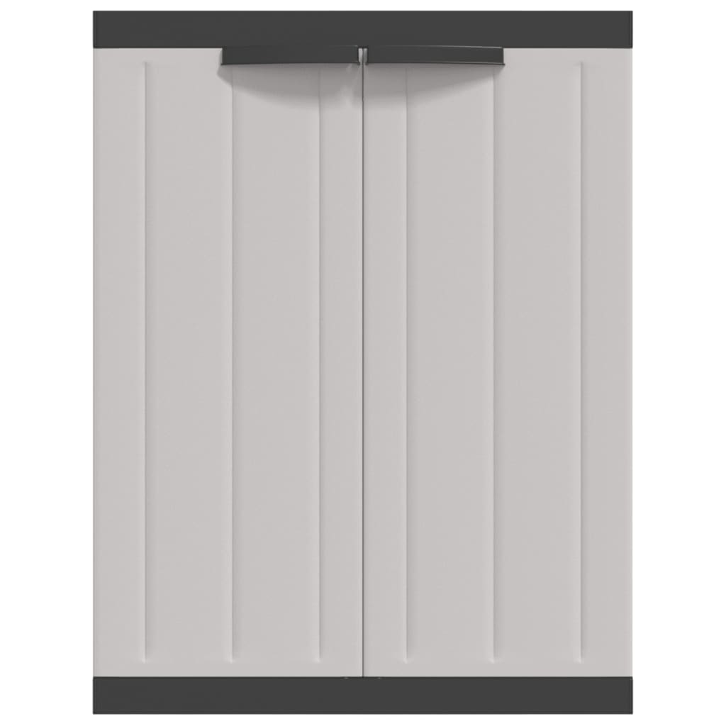 Outdoor Storage Cabinet Gray and Black 25.6x14.6x33.5 PP