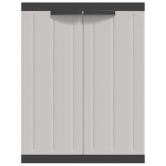 Outdoor Storage Cabinet Gray and Black 25.6x14.6x33.5 PP