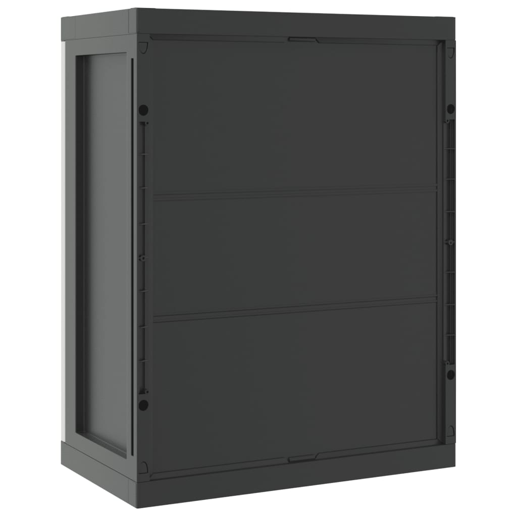 Outdoor Storage Cabinet Gray and Black 25.6x14.6x33.5 PP