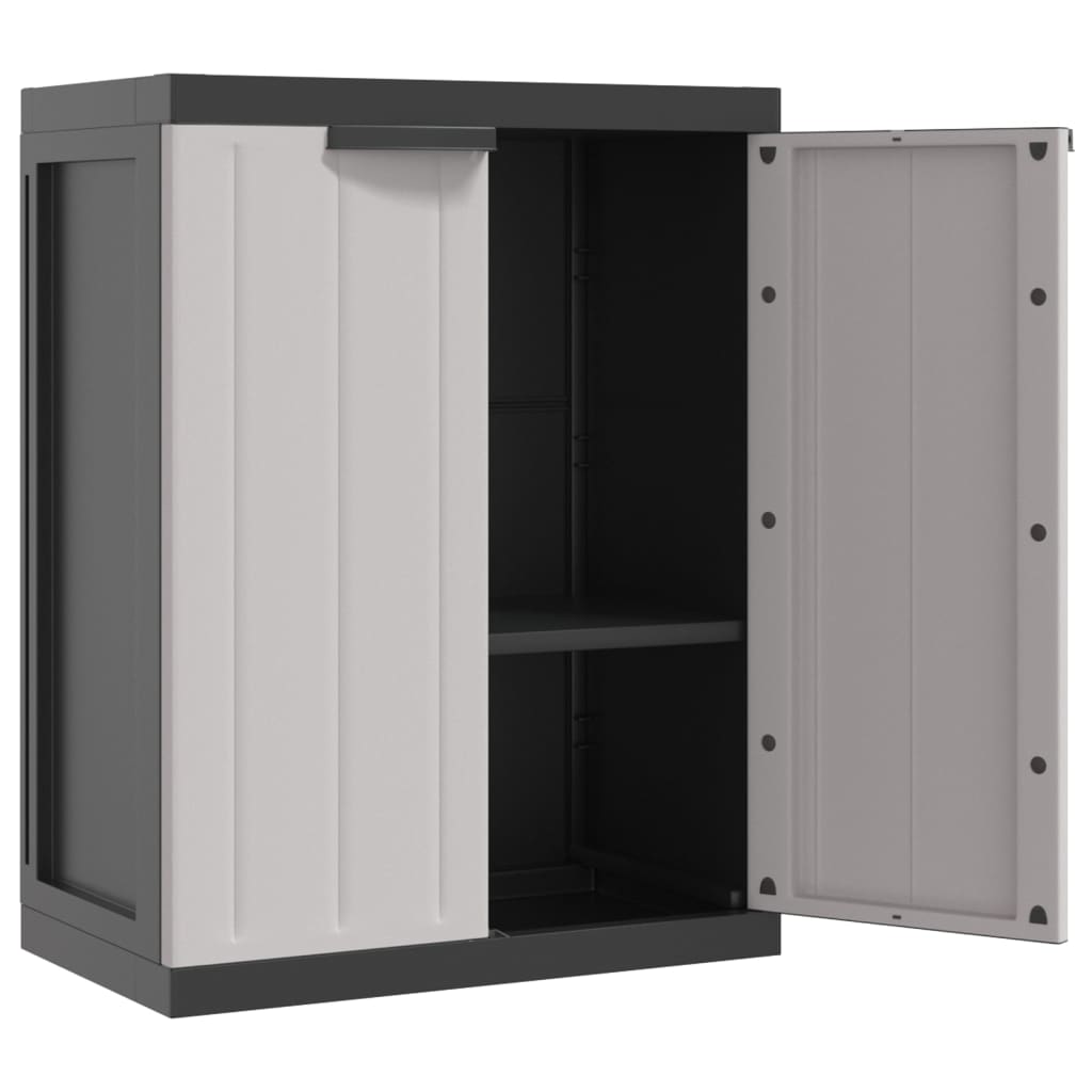 Outdoor Storage Cabinet Gray and Black 25.6x14.6x33.5 PP