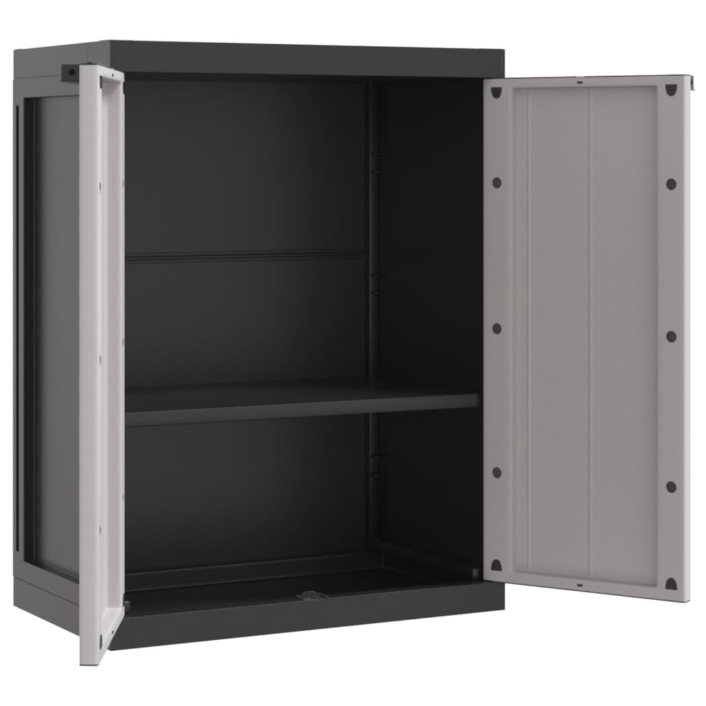 Outdoor Storage Cabinet Gray and Black 25.6x14.6x33.5 PP