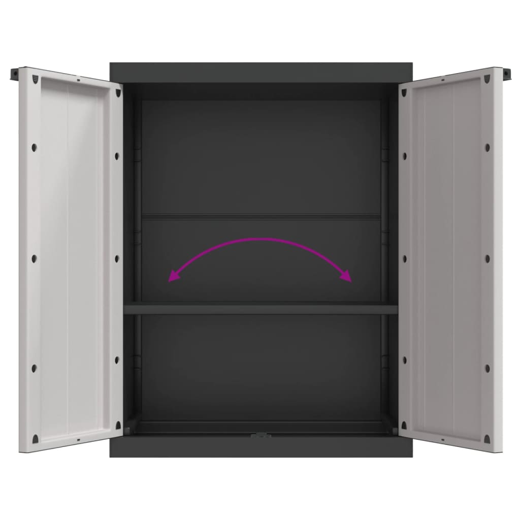 Outdoor Storage Cabinet Gray and Black 25.6x14.6x33.5 PP