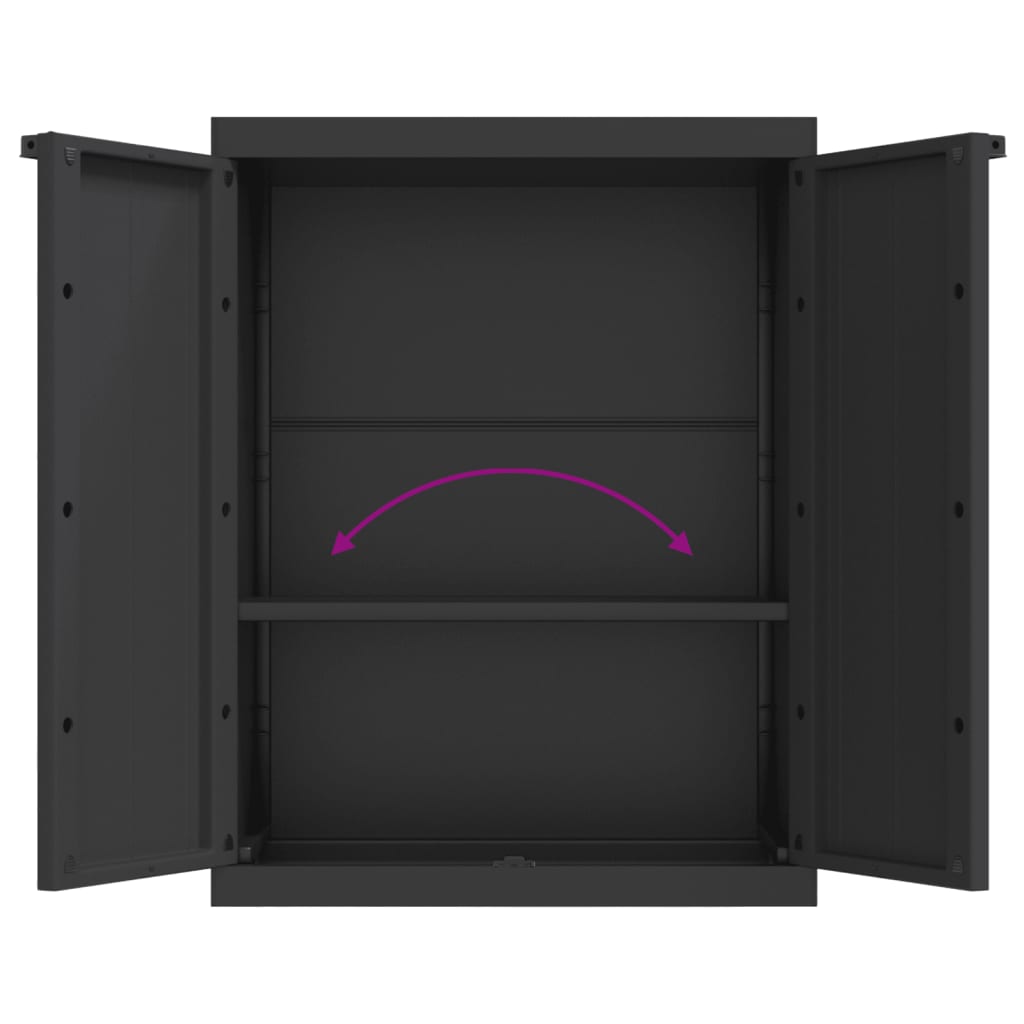 Outdoor Storage Cabinet Black 25.6x14.6x33.5 PP