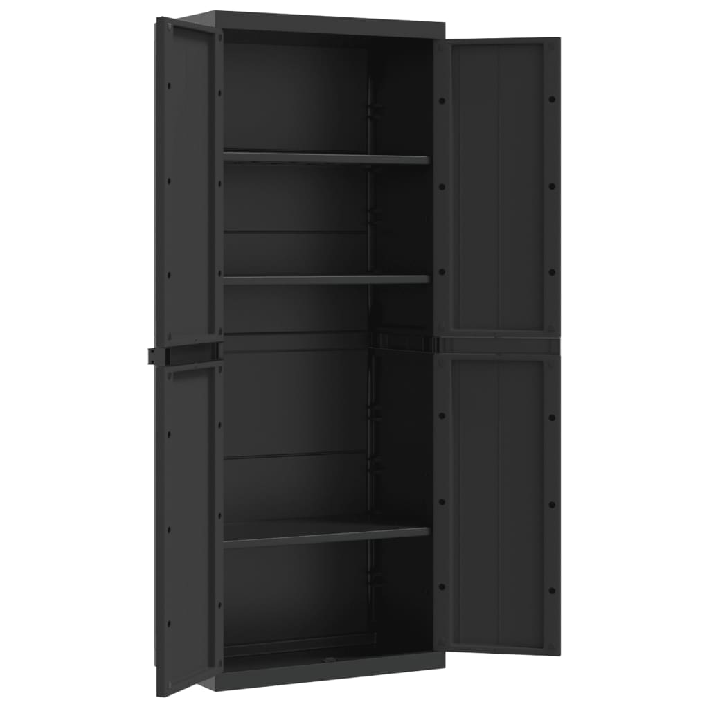 Black Outdoor Storage Cabinet 25.6x14.6x65 PP