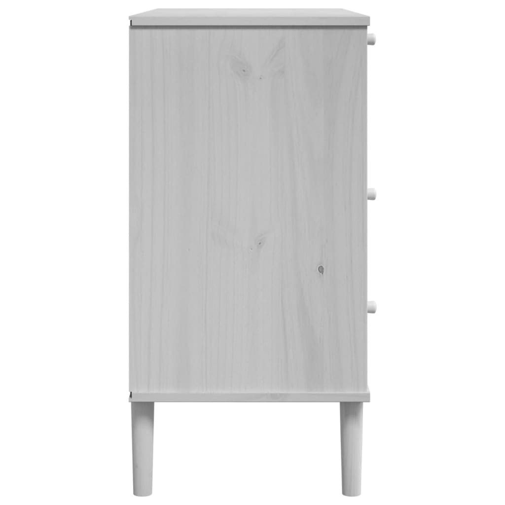 White Drawer Cabinet SENJA Rattan Look 31.5x15.7x31.5 Solid Pine
