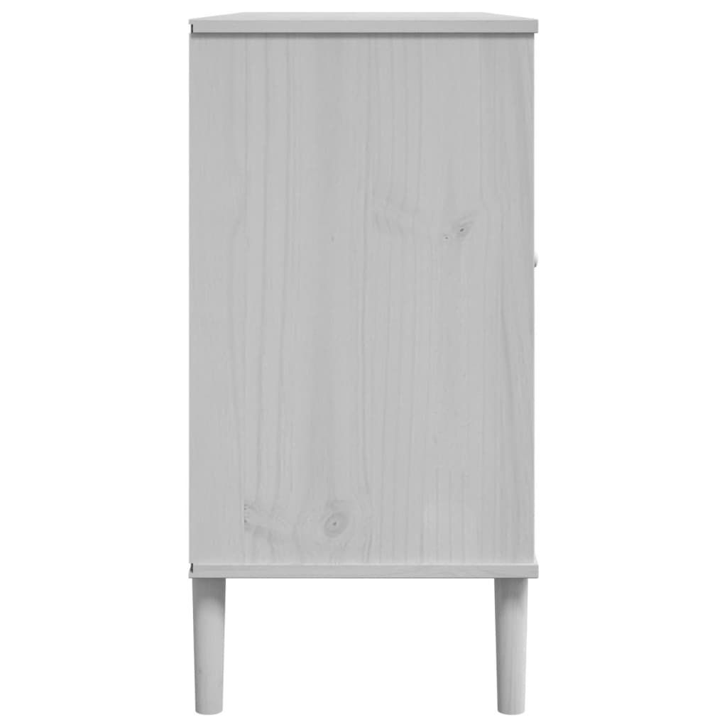 Sideboard SENJA Rattan Look White 44.1x15.7x31.5 Solid Wood Pine