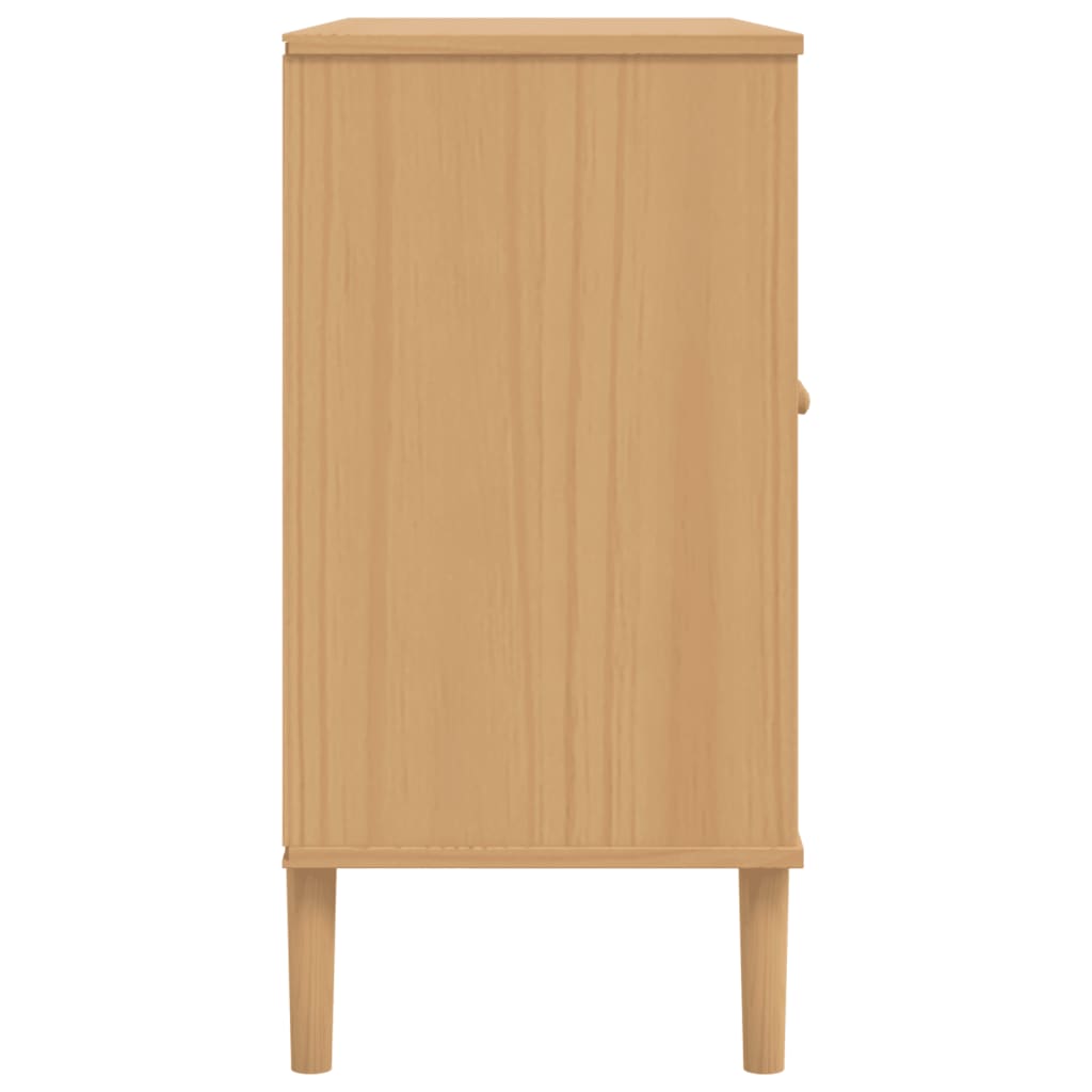 SENJA Rattan Look Brown Sideboard 44.1x15.7x31.5 Solid Pinewood