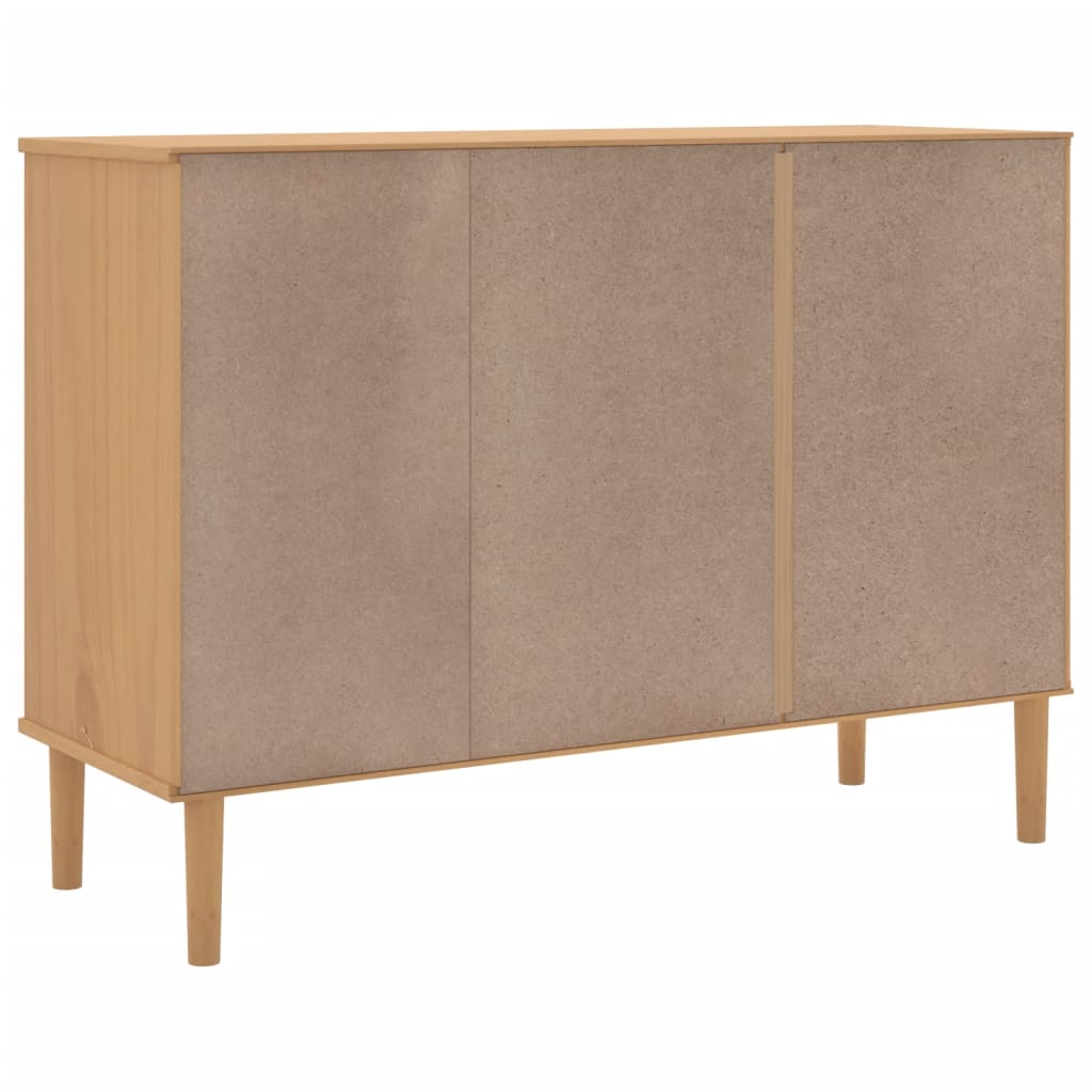 SENJA Rattan Look Brown Sideboard 44.1x15.7x31.5 Solid Pinewood