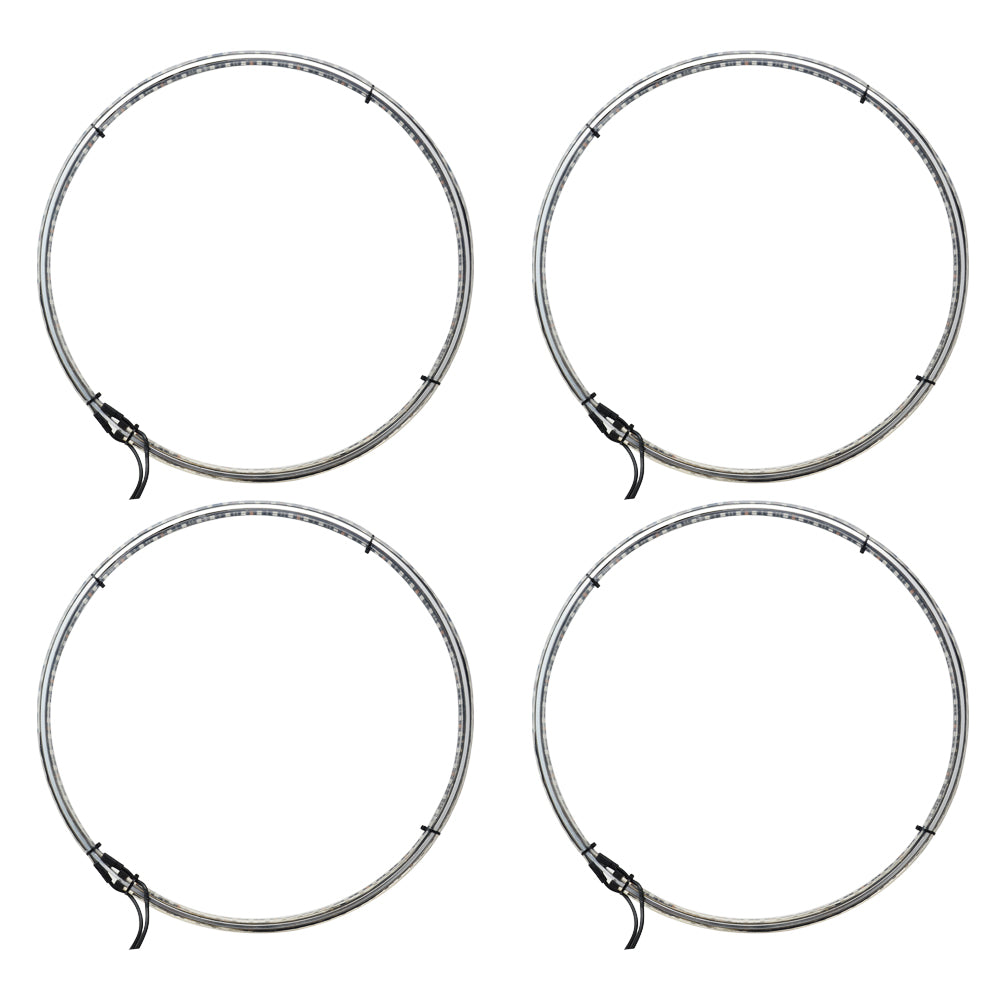4pc 17.5'' RGB Double Row LED Wheel Lights For Car Truck Bluetooth