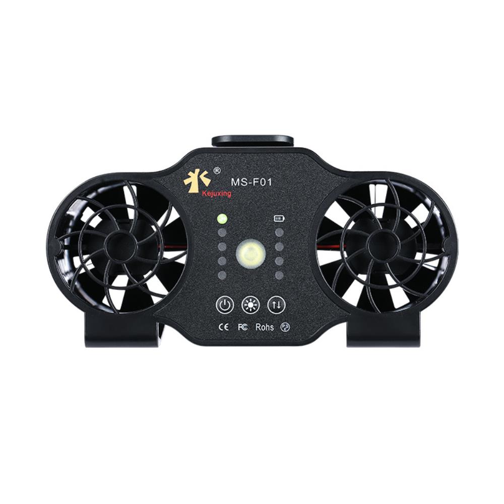 Outdoor Works Hanging Waist Fan USB Charging Air Cooling Ventilation Fan with LED Light for Hiking Traveling