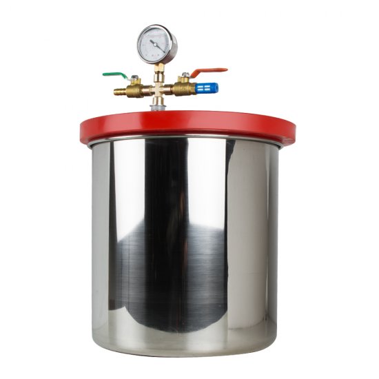 5 Gallon Stainless Steel Vacuum Degassing Chamber Silicone Kit w/3 CFM Pump Hose