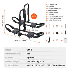 Kayak Roof Rack 1 Pair J-Bar, Soft Roof Rack, Top Mount Tie Down, Carrier for kayak, Surf Board, Canoe, SUP, Ski Board, Mount on Car, SUV, Truck, 2 Kayaks