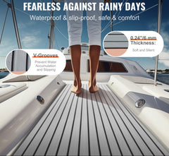 Boat Flooring, EVA Foam Boat Decking 94.5" x 35.4", Non-Slip Self-Adhesive Flooring, 23.2 sq.ft Marine Carpet for Boats, Yacht, Pontoon, Kayak Decking