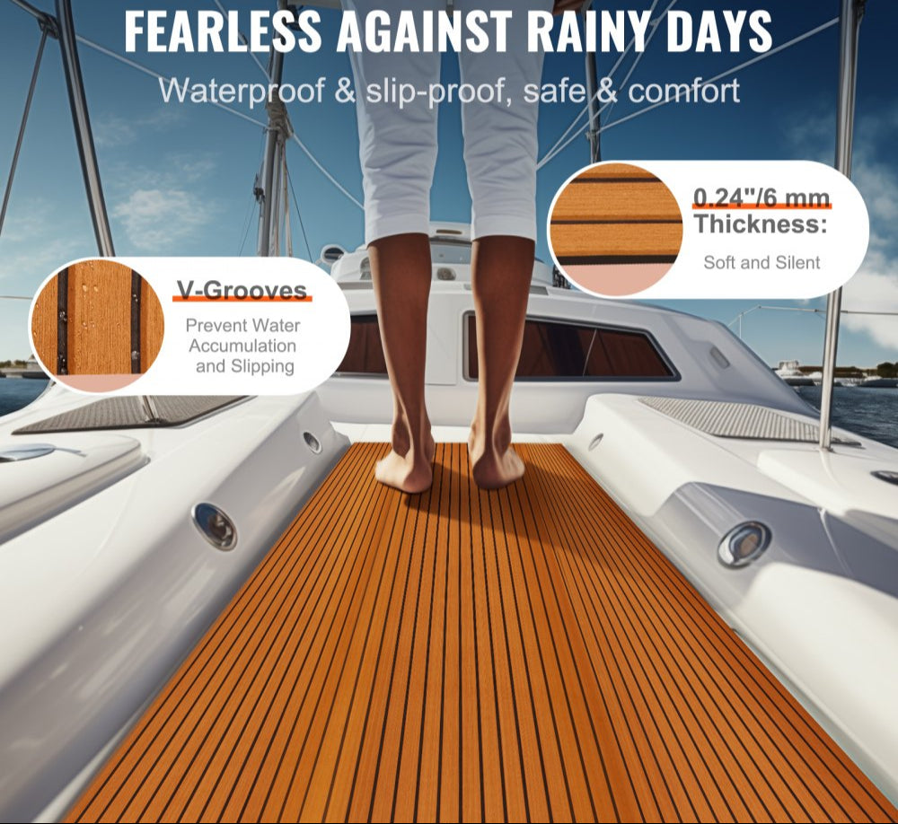 Boat Flooring, EVA Foam Boat Decking 94.5" x 46", Non-Slip Self-Adhesive Flooring, 29.9 sq.ft Marine Carpet for Boats, Yacht, Pontoon, Kayak Decking