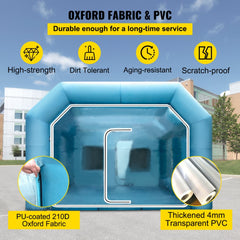33x16.4x11.5ft Inflatable Spray Booth Car Paint Booth Tent with 2 Blowers